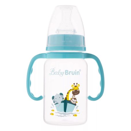 Baby Bruin fogós cumisüveg 120 ml - szafari világoskék