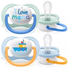  Avent Ultra air Happy 0-6hó játszócumi - fiús I love mama