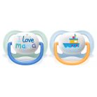 Avent Ultra air Happy 0-6hó játszócumi - fiús I love mama