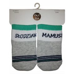 Yo! Baby pamut zokni 6-9 hó - zöld/szürke