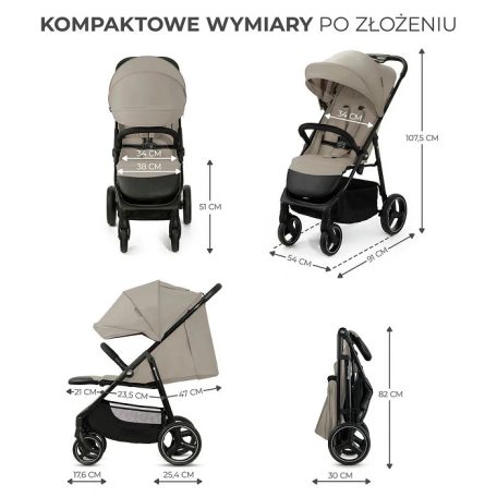 Kinderkraft Trig 3 sportbabakocsi - Stone Beige