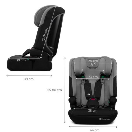 Kinderkraft I-Comfy i-Size biztonsági autósülés  76-150cm - Sötétszürke