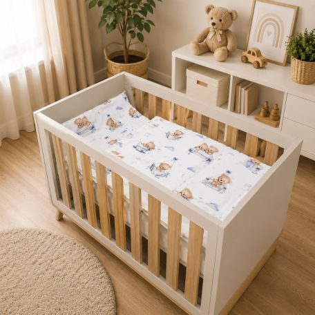 Baby Shop 2 részes babaágynemű 90x120 cm - Mackó álom kék