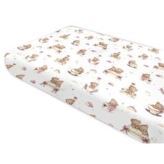   Baby Shop 60*120 cm pamut,gumis lepedő - Mackó álom rózsaszín