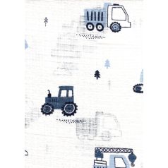 Mintás textil pelenka 1db-os - Munkagépek kék