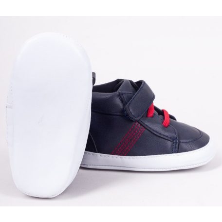 Yo! Babakocsi cipő 6-12 hó - fekete piros fűzővel