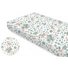Baby Shop pamut,gumis lepedő 60*120 cm - menta őzike