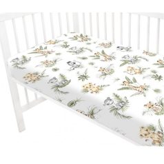 Baby Shop pamut,gumis lepedő 60*120 cm  - zöld szafari