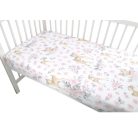 Baby Shop pamut,gumis lepedő 60*120 cm - rozsaszin őzike