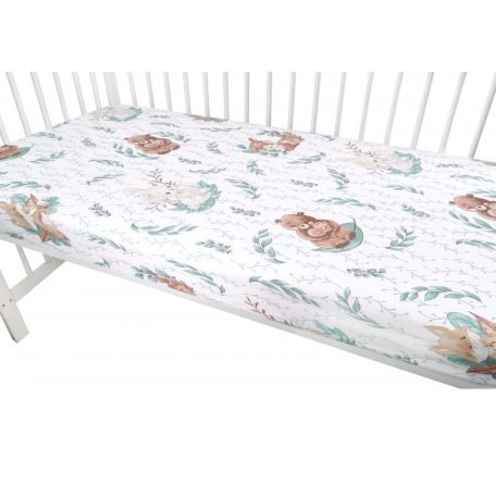 Baby Shop pamut,gumis lepedő 70*140 cm  - Lulu Natural menta