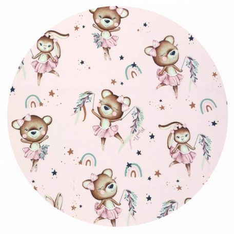 Baby Shop pamut,gumis lepedő 70*140 cm - Kis balerina rózsaszín 
