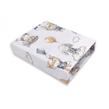 Baby Shop pamut,gumis lepedő 70*140 cm - Kék lufis állatok