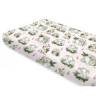 Baby Shop pamut,gumis lepedő 60*120 cm - Baba állatok rózsaszín 