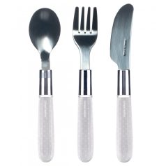 Canpol fém evőeszköz kanál, villa, kés 18hó+ szürke