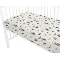   Baby Shop 60*120 cm pamut,gumis lepedő - bézs róka és nyuszi 