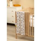 Sensillo kétoldalas babapléd 75x100cm - cappuccino virágos