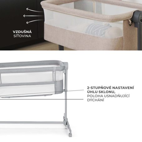 KINDERKRAFT Neste Up2 babaöböl és babaágy  - Light Grey