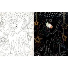   Rejtőzködő unikornisok 1. - Kifestőfüzet kaparós és színezős oldalakkal