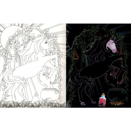 Rejtőzködő unikornisok 1. - Kifestőfüzet kaparós és színezős oldalakkal