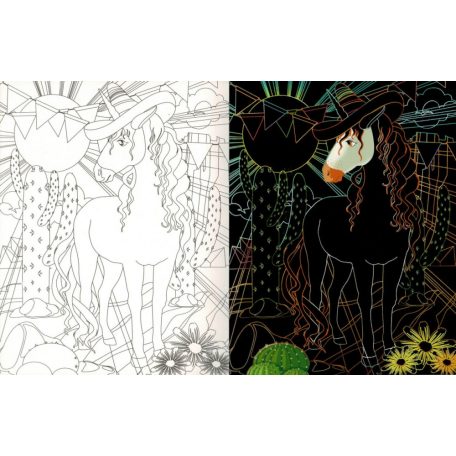 Rejtőzködő unikornisok 1. - Kifestőfüzet kaparós és színezős oldalakkal