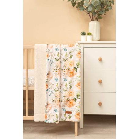 Sensillo kétoldalas babatakaró 80x100 cm - pünkösdi rózsa