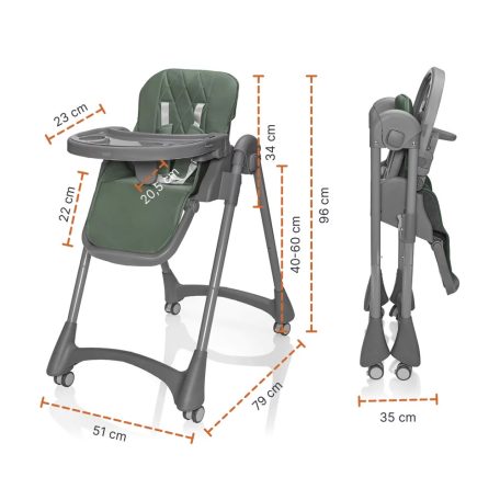 Zopa Primo multifunkciós etetőszék - District Green