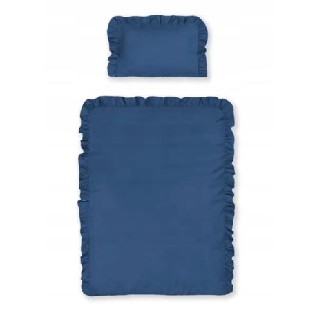 Pamut ágynemű huzat fodros 90*120 cm - Denim