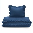 Pamut ágynemű huzat fodros 90*120 cm - Denim