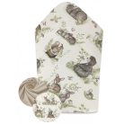 Baby Shop kókuszpólya 75x75cm -  Erdei barátok natúr/zöld