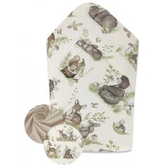   Baby Shop kókuszpólya 75x75cm -  Erdei barátok natúr/zöld