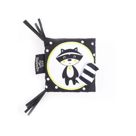 Mosómedve fejlesztő kétoldalas puha könyv - fekete/fehér 