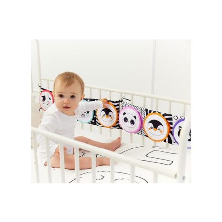 Mosómedve fejlesztő kétoldalas puha könyv - fekete/fehér 