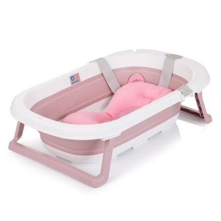 Chipolino Isla összecsukható kád hálós babatartóval 81 cm - Pink