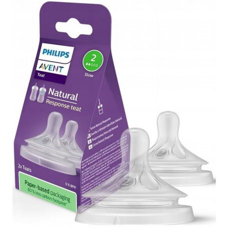 Philips AVENT SCY962/02 Natural Response etetőcumi 2. újszülött atfolyás 0hó+, 2 db