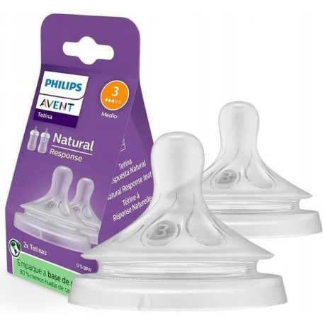 Philips AVENT SCY963/02 Natural Response etetőcumi 3. lassú átfolyású 1hó+, 2 db