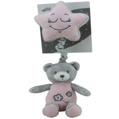 Tulilo plüss zenélő játék - rózsaszín csillagos maci