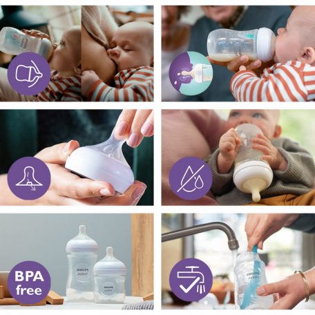 Philips AVENT Natural Response 260 ml cumisüveg 1hó+ rózsaszín 