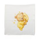 Textil tetra pelenka sárga maci mintával 70x70cm 