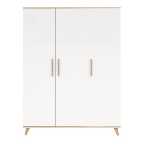 FLIP White & Oak 3 osztású szekrény