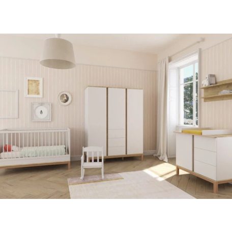 Loop White & Oak 3 osztású szekrény