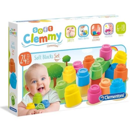 Clementoni Clemmy 24 db-os puha építőkockák