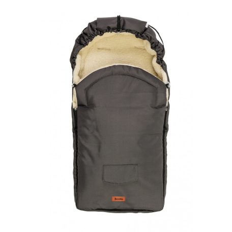 Gyapjú béléses bundazsák babakocsiba - grafitszürke