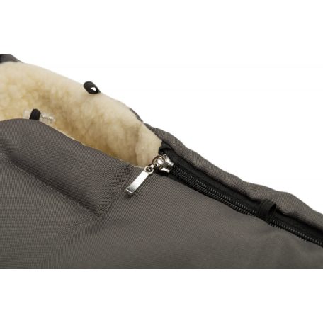 Gyapjú béléses bundazsák babakocsiba - grafitszürke