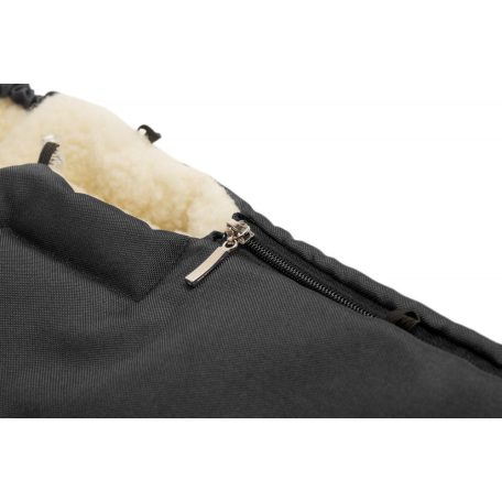 Gyapjú béléses bundazsák babakocsiba - fekete