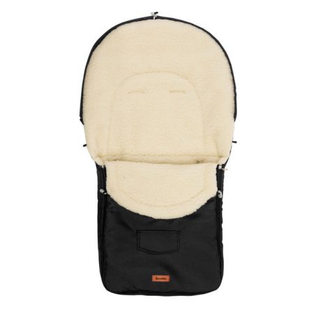 Gyapjú béléses bundazsák babakocsiba - fekete