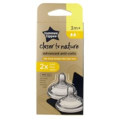   Tommee Tippee Closer To Nature Anti-Colic+ 2db-os szilikon 3+ etetőcumi - közepes folyású