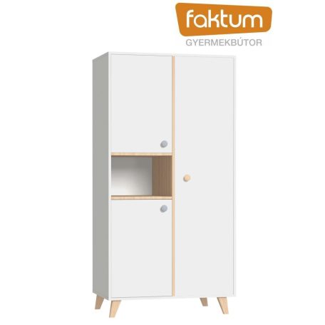 Faktum Colette Fehér 2 osztású szekrény - Fehér/ Coimbra