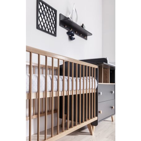 Faktum Colette Antracit 70*140-as babaágy - Antracit szürke/Sonoma tölgy