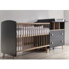 Faktum Colette Antracit 70*140-as babaágy - Antracit szürke/Sonoma tölgy