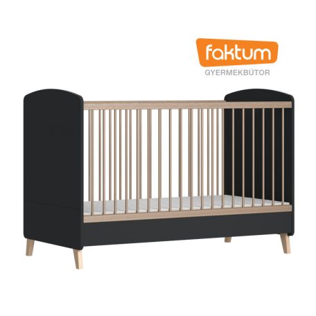 Faktum Colette Antracit 70*140-as babaágy - Antracit szürke/Sonoma tölgy
